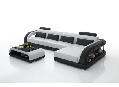 Sofá de cuero USB conjunto de sala de estar sofá en forma de L sofá esquina conjunto de esquina diseño moderno sofá G8012C nuevo.