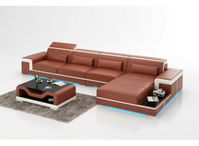 Sofá de cuero USB sofá de esquina esquina conjunto de diseño moderno de sofá nuevo