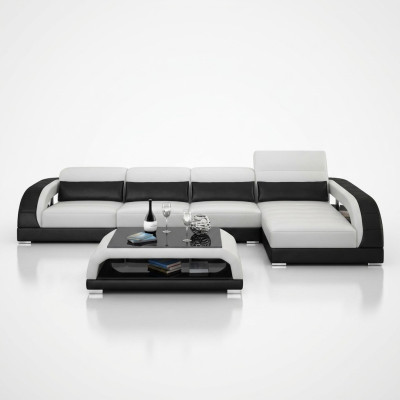 Sofá de cuero con USB, sofá de esquina de diseño de conjunto de esquina moderno G8016C.