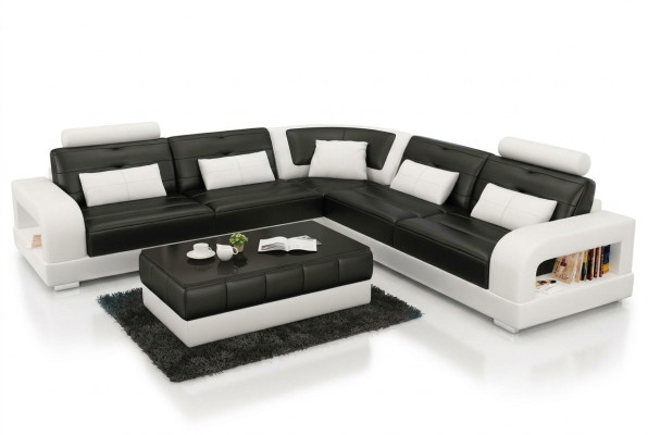 Sofá de cuero USB, conjunto de esquina de salón, esquinero, sofá de diseño sofá sofá L6008B nuevo