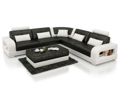 Sofá de cuero USB, conjunto de esquina de salón, esquinero, sofá de diseño sofá sofá L6008B nuevo