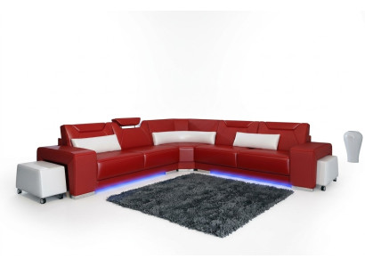 Sofá de cuero con USB, conjunto de estar en forma de L, sofá de esquina, conjunto de esquina, diseño de sofá moderno F3011B.
