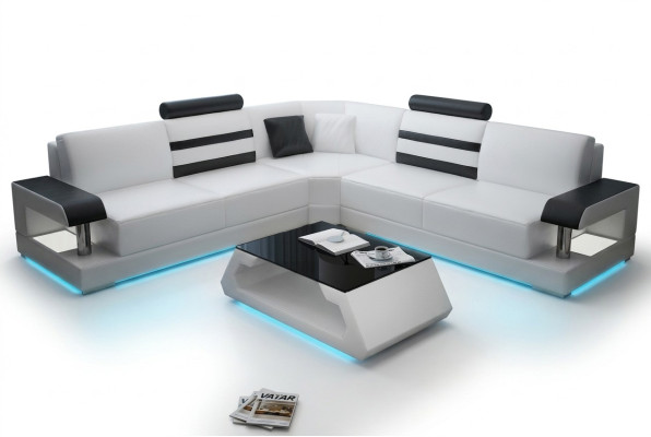 Conjunto de salón de cuero, set de sofás, sofá, conjunto de sofás 3+2+1 con USB