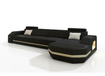 Sofá de cuero con USB, conjunto de salón en forma de L, sofá esquinero, conjunto de esquina, diseño moderno Sofá C4011C.