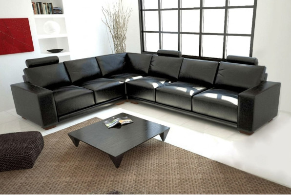 Sofá de cuero con USB, sofá de esquina, conjunto de esquina, diseño de sofá moderno A1121B.