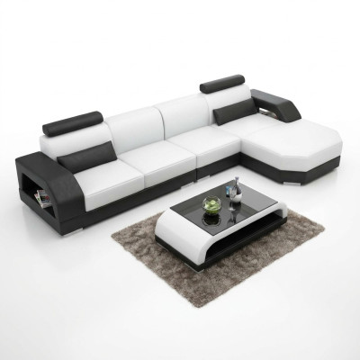 Sofá de cuero + conjunto de sofá de esquina USB Diseño de conjunto de sofá de esquina Sofá Nuevo G8001C