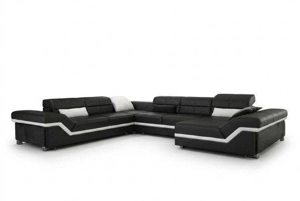 Sofá de cuero salón sofá esquinero sofá esquinero Conjunto de diseño moderno sofá con USB