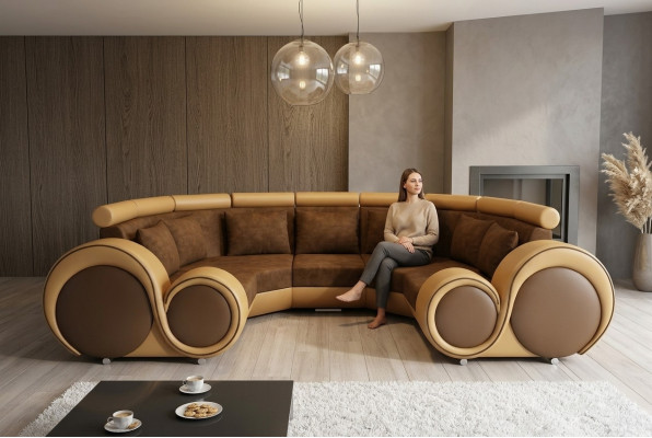 Conjunto de salón Sofá de diseñador Tela Sofá + USB Conjunto de muebles tapizados de microfibra XXL