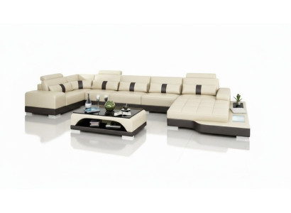 Sofá de cuero sofá conjunto de estar sofá de esquina conjunto de esquina diseño moderno sofá con USB nuevo UE