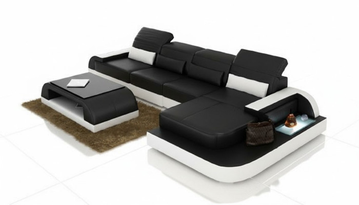 Moderna elegancia: el nuevo sofá de esquina en forma de U con un acolchado exquisito.