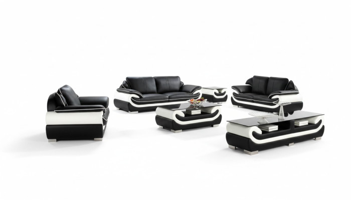 Sofá de cuero de 3 plazas + 2 plazas + 1 plaza con almohadones y USB, conjunto de sofás.