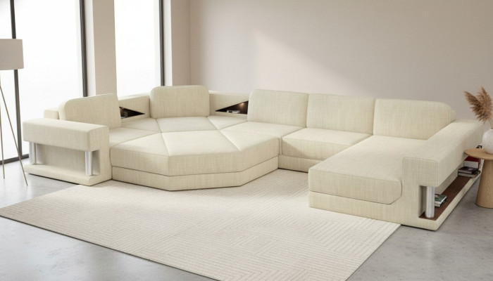 Moderno juego de sofás de 3+2+1 plazas, diseño de sofá tapizado.