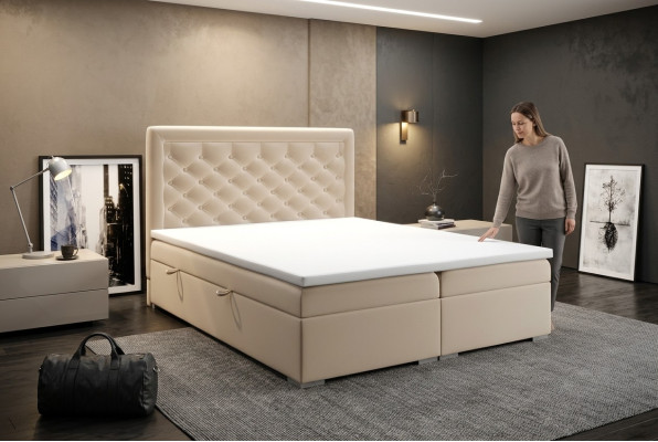 Chesterfield Cama de muelles Box Hotel Doble de lujo Camas tapizadas Función de caja