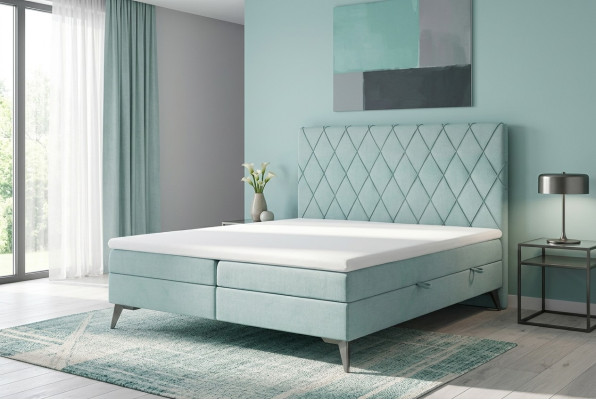 Chesterfield cama de dormitorio Boxspring cama doble camas tapizadas caja de funciones.