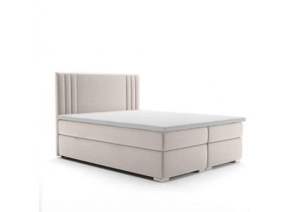 Cama box spring Hotel Cama doble Camas de lujo Función de tapizado Caja de almacenamiento Beige