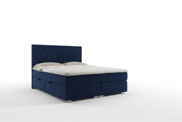 Cama boxspring de diseño de hotel de lujo de terciopelo con función de caja de almacenamiento doble.