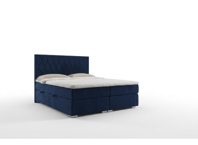 Cama boxspring de diseño de hotel de lujo de terciopelo con función de caja de almacenamiento doble.