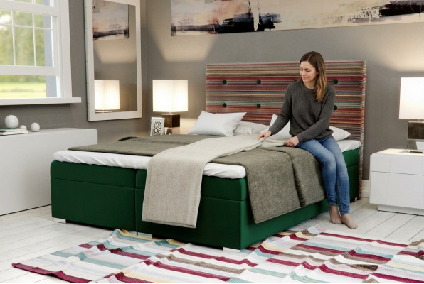 Chesterfield cama Boxspring Hotel doble juego completo Topper colchón camas Nuevas