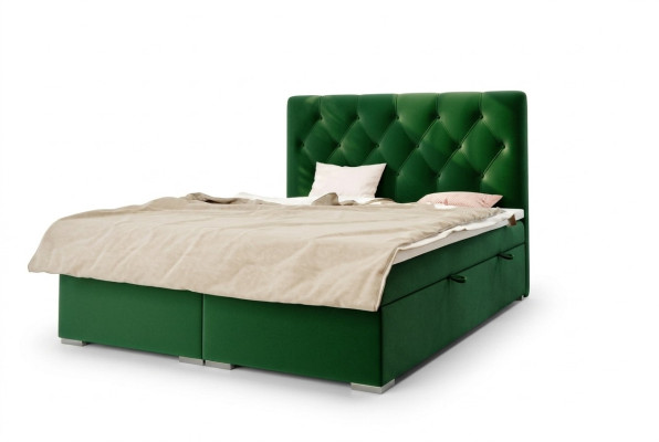 Chesterfield Set completo de cama doble de hotel con sistema de muelles ensacados, colchón y topper, nuevo.