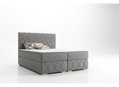 Juego completo de cama Boxspring con colchón y topper de lujo acolchado en 180x200cm, camas nuevas.