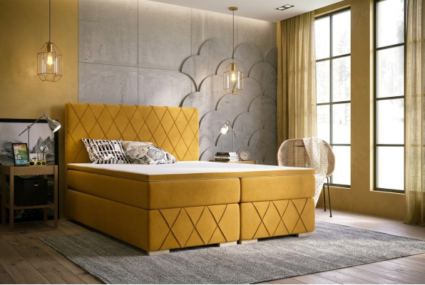 Conjunto completo de cama Boxspring con colchón y topper de lujo acolchado 160x200cm Camas Nuevas