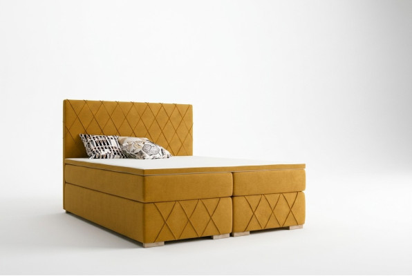 Conjunto completo de cama Boxspring con colchón y topper de lujo acolchado 160x200cm Camas Nuevas