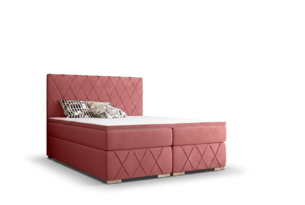 Conjunto completo de colchón y topper Cama de muelles con caja Cubierta rosa 180x200cm Camas Nuevas.