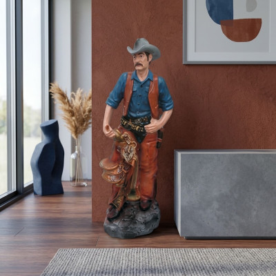 Estatua Escultura Leñador Vaquero Figura Estatuas Esculturas Figuras pintadas a mano
