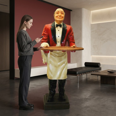 Butler Figur Estatua Figuras Estatuas Escultura Restaurante Hotel 180cm Estante Nuevo.