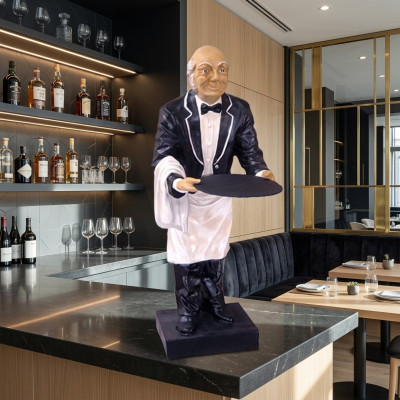 Figura de mayordomo Estatua Figuras Estatuas Escultura Restaurante Hotel Almacenamiento Camarero Nuevo