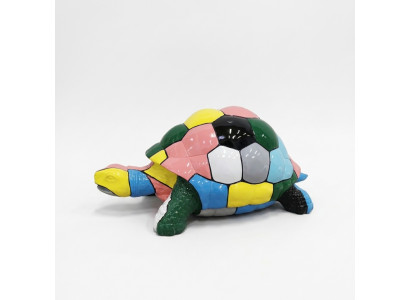 Figura de diseñador abstracto Sala de estar Estatua moderna Tortuga Pintada de colores 109cm