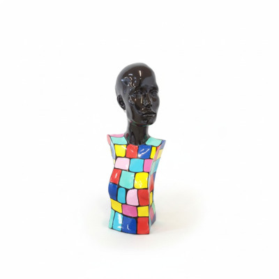 Escultura abstracta de busto de mujer en el estilo de los años 70. Estatuas, esculturas y figuras para la sala de estar.