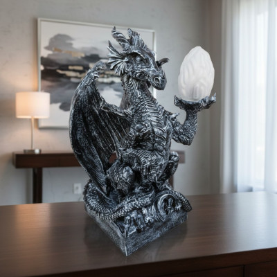 Figura decorativa LÁMPARA estatua de dragón escultura 75cm Figuras Esculturas Nuevo WG2020 N2
