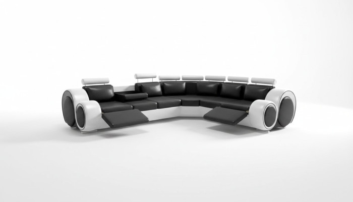 Sofá de esquina Berlin Sofá de esquina con puerto USB, sofá de salón con función de relaxçon conjunto de esquina