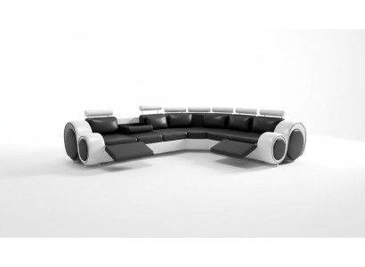 Sofá de esquina Berlin Sofá de esquina con puerto USB, sofá de salón con función de relaxçon conjunto de esquina