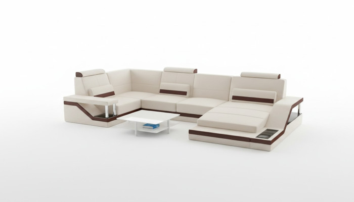 Conjunto de salón sofá + USB tapizado asiento sofá de esquina textil cuero sofás