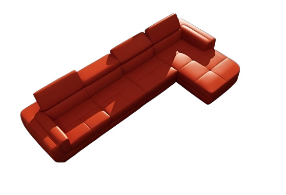 Sofá esquinero sofá de cuero + USB sofá en forma de L, sección de estar, sofá, asiento, esquina, Tettau rojo