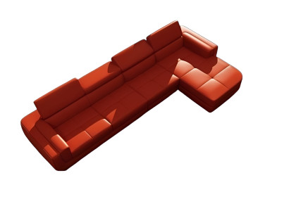 Sofá esquinero sofá de cuero + USB sofá en forma de L, sección de estar, sofá, asiento, esquina, Tettau rojo