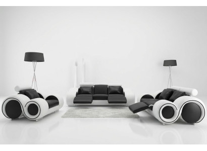 Sofá de cuero con USB, conjunto de salón 3+2+1 plazas, diseño de sofá moderno A1163D.
