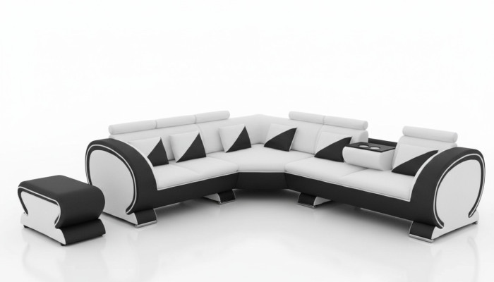 Sofá esquinero de diseño con USB + Conjunto de tapicería de sofá Sofá Lounge Sofás Sofá Paisaje de estar