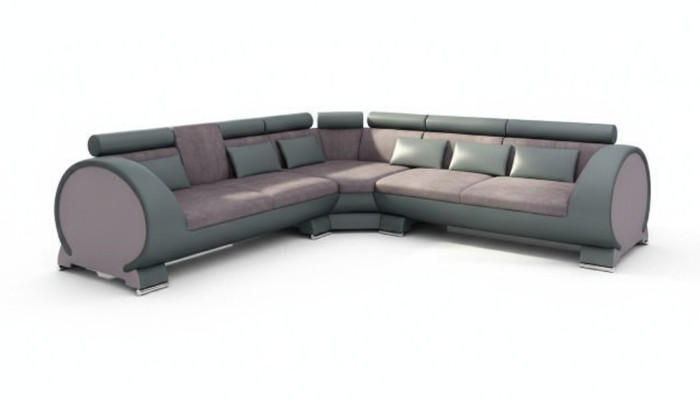 Sofá esquinero VIGO "LT01" con USB, sofá esquinero, conjunto de esquina, sofá de cuero de tela de cuero.