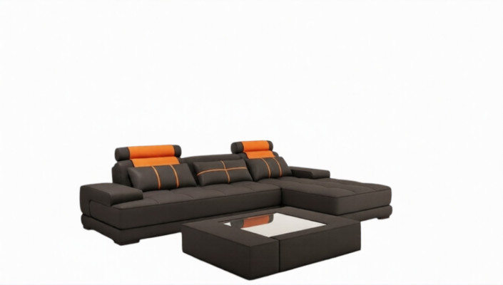 Sofá de cuero sofá de esquina sofá con USB esquina sofás de diseño sofás nuevos couches París S/O