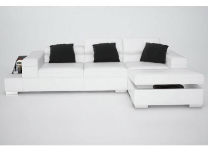 Sofá de cuero, sofá con USB, conjunto de salón sofá esquinero, conjunto de esquina moderno de diseño K5006D.