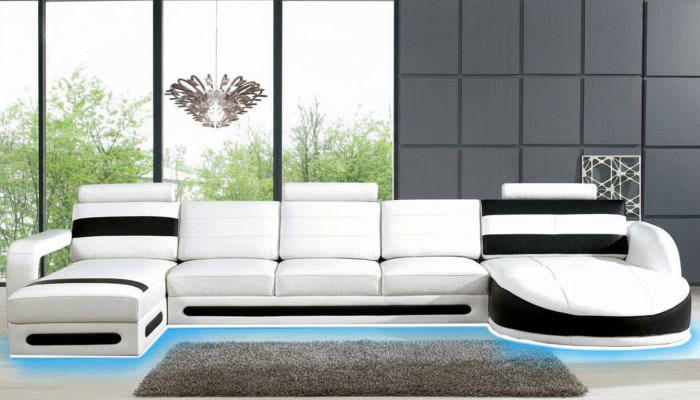 Conjunto de sillones esquineros con sofá en esquina y juego de tapicería en esquina con USB, sofás esquineros XXL.