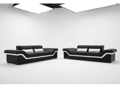 SOFÁ DE CUERO SOFÁ 3+3 SOFÁ + USB TAPIZADO DE CUERO JUEGO DE MUEBLES DE SOFA A MEDIDA