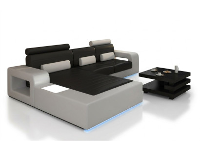 SOFÁ DE ESQUINA DE CUERO CON USB, SOFÁ DE CUERO A MEDIDA CON SOFÁ DE ESQUINA.