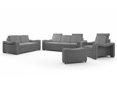 Conjunto de sofá de tela 3+2+1, conjunto de sofás a medida tapizados con sofá USB textil.