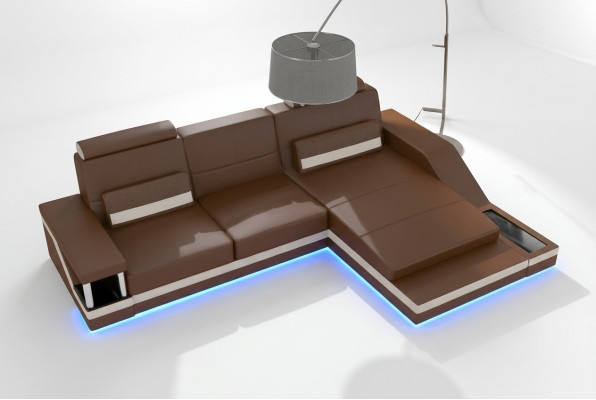 Sofá esquinero conjunto de muebles de sala, sofá + USB, esquina, conjunto de cuero y textil, a medida