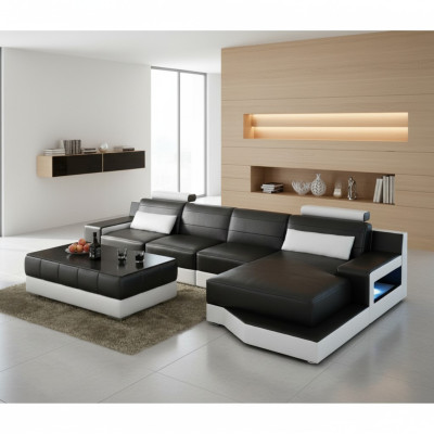 SOFÁ DE CUERO ESQUINERO con USB SOFÁ SOFÁ CONJUNTO DE SOFÁ SECCIONAL FUNCIONALIDAD DE CAMA NUEVO