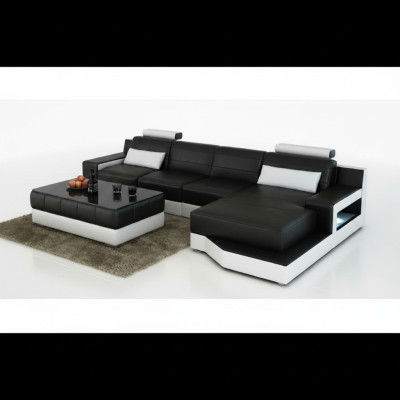 SOFÁ DE CUERO ESQUINERO con USB SOFÁ SOFÁ CONJUNTO DE SOFÁ SECCIONAL FUNCIONALIDAD DE CAMA NUEVO